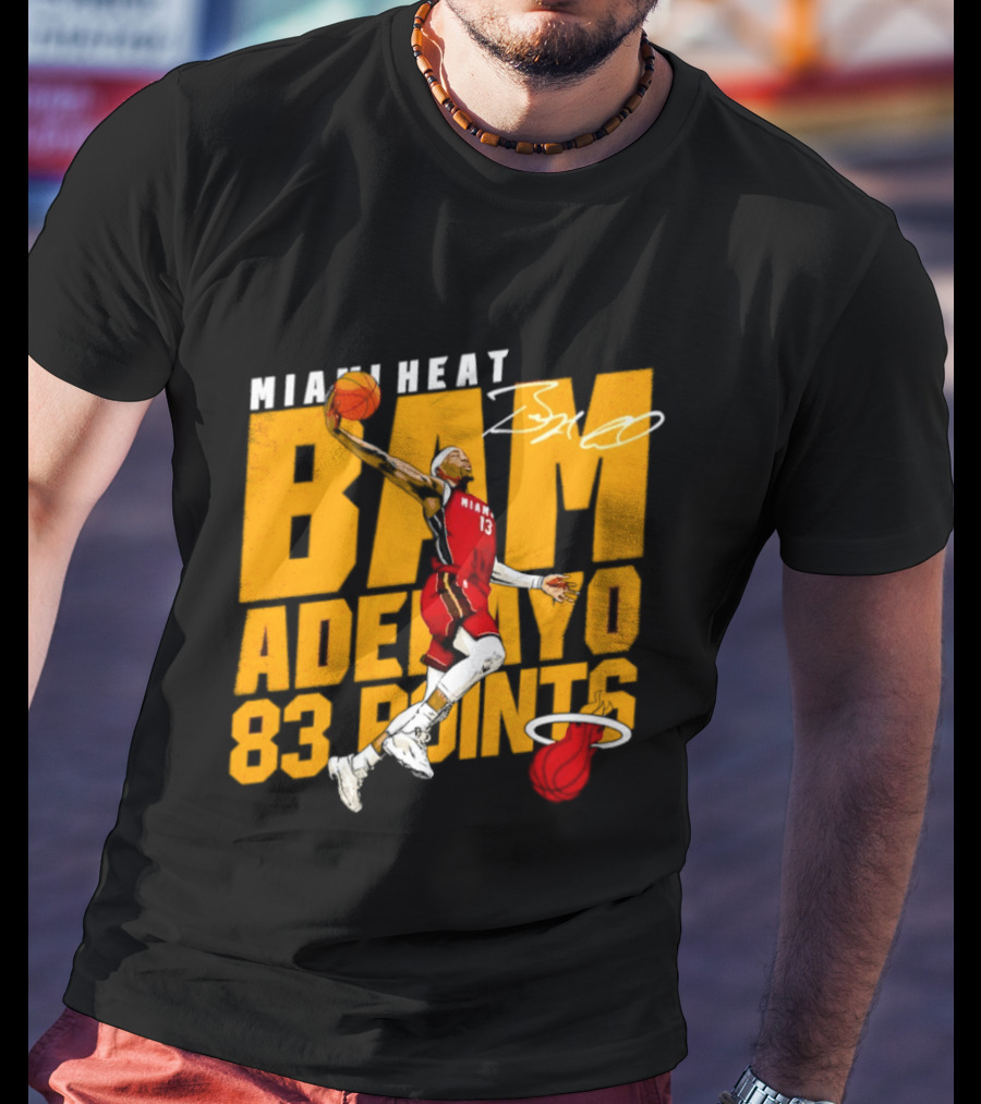 Miami Heat Bam Adebayo 83 Points Basketball Dunk T-Shirt
