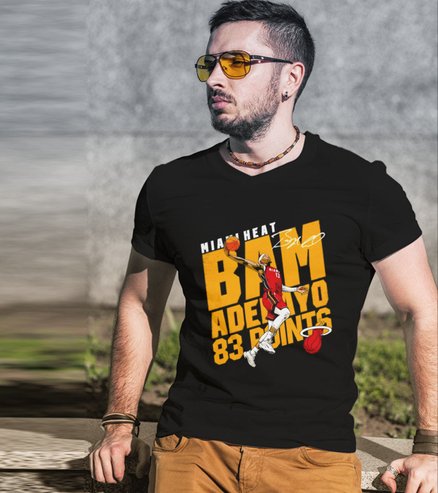 Miami Heat Bam Adebayo 83 Points Basketball Dunk T-Shirt