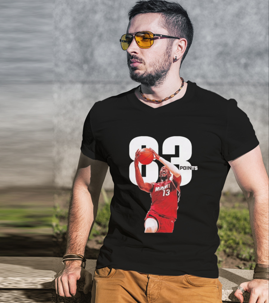 Bam Adebayo Miami 13 Scores 83 Points Passing Kobe Bryant's Single Game Record T-Shirt