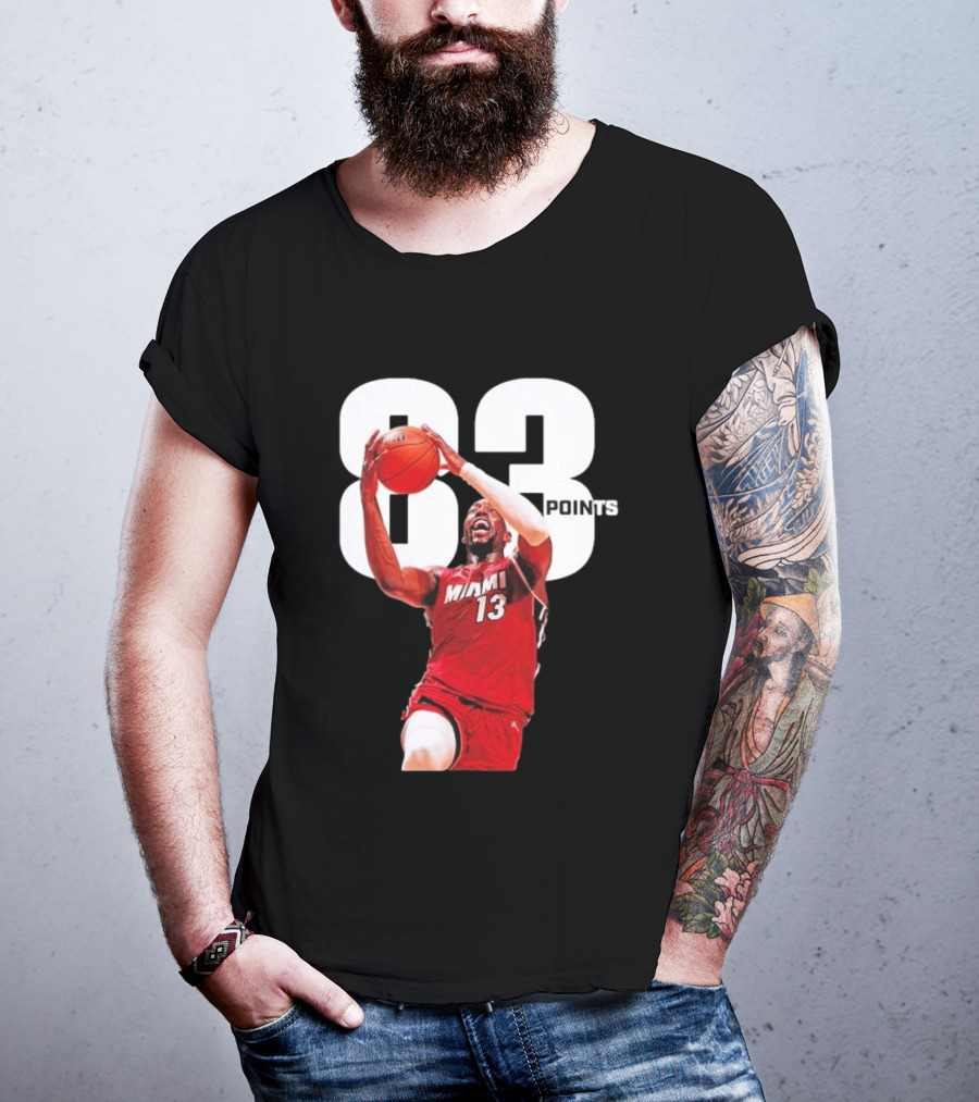 Bam Adebayo Miami 13 Scores 83 Points Passing Kobe Bryant's Single Game Record T-Shirt