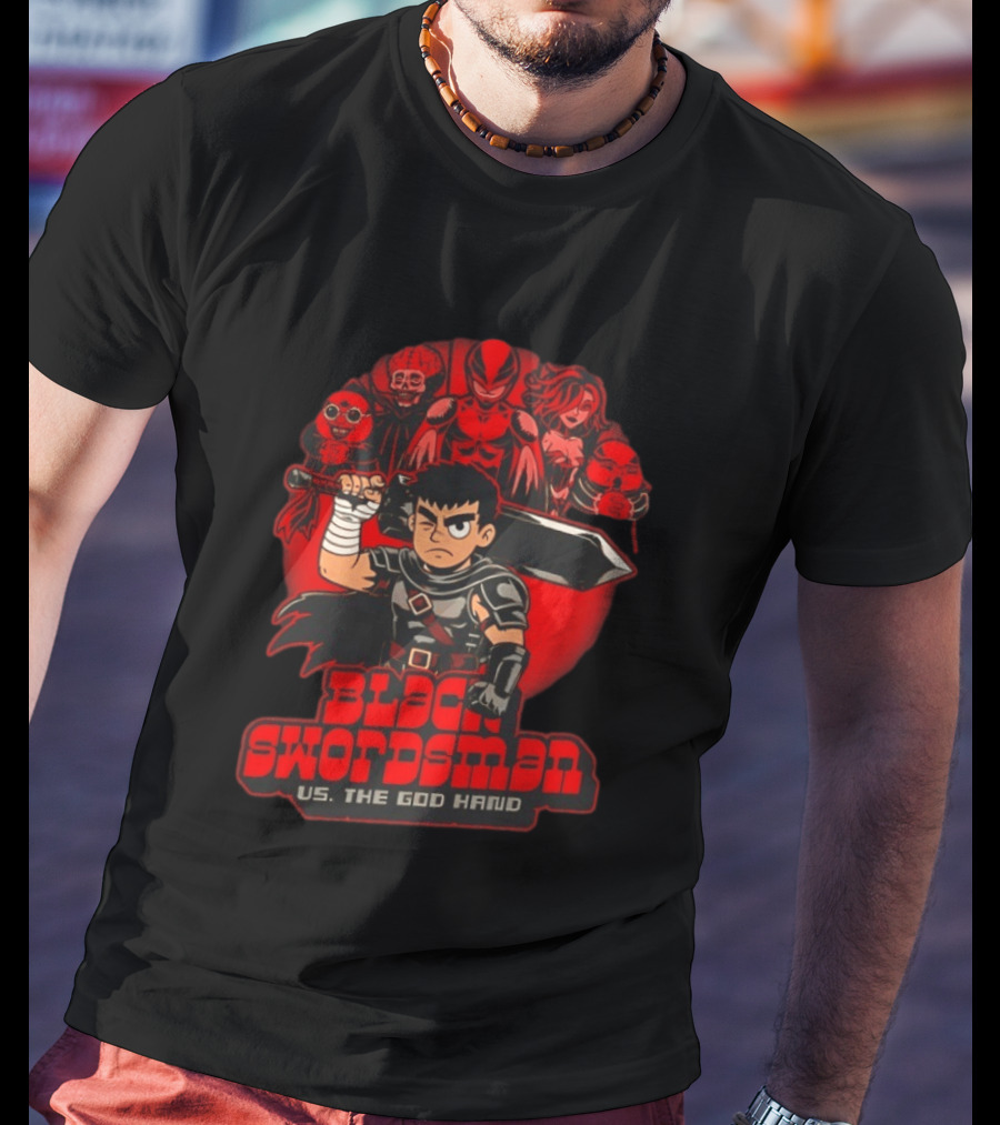 Berserk Black Swordsman Vs The God Hand Scott Pilgrim Vs The World Fusion T-Shirt