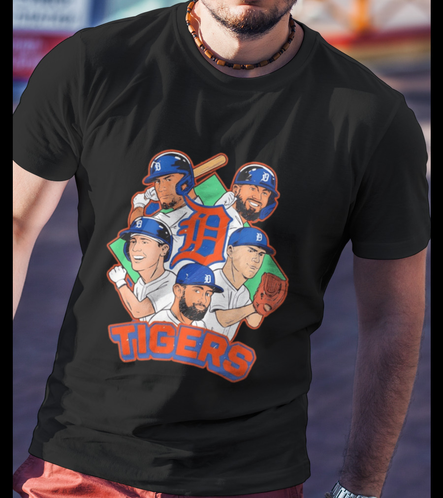 Caricature Tiger Players 2026 Detroit Baseball Big 5 T-Shirt