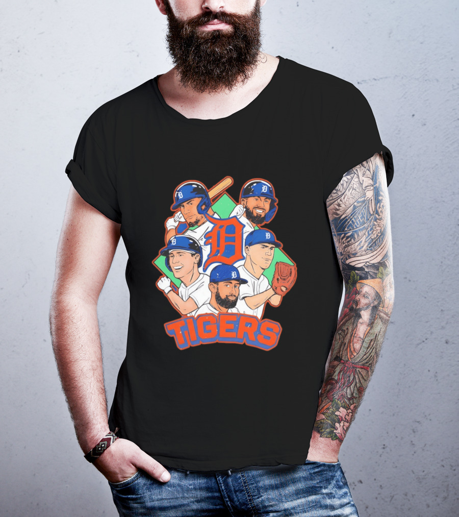 Caricature Tiger Players 2026 Detroit Baseball Big 5 T-Shirt