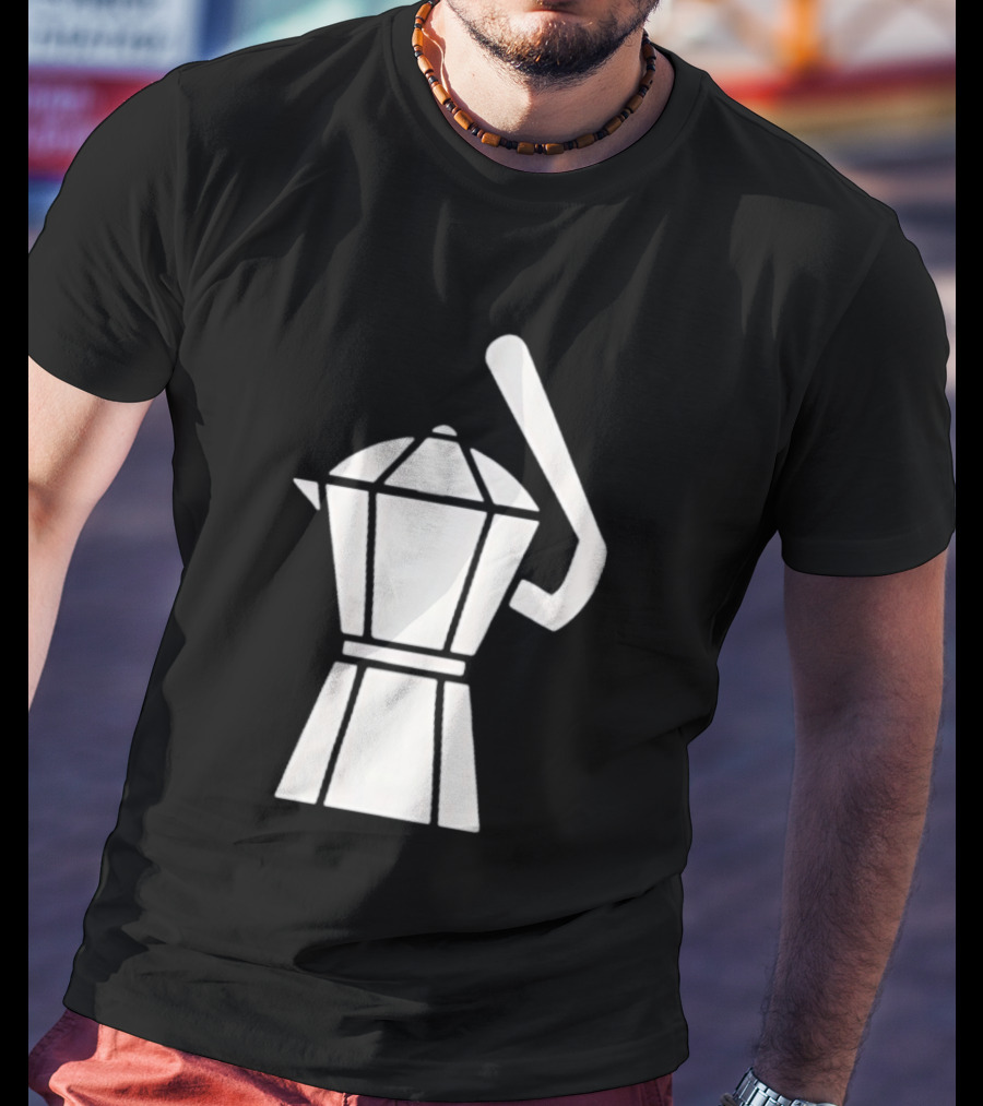 Espresso Baseball Coffee Filter Moka Pot Shape T-Shirt