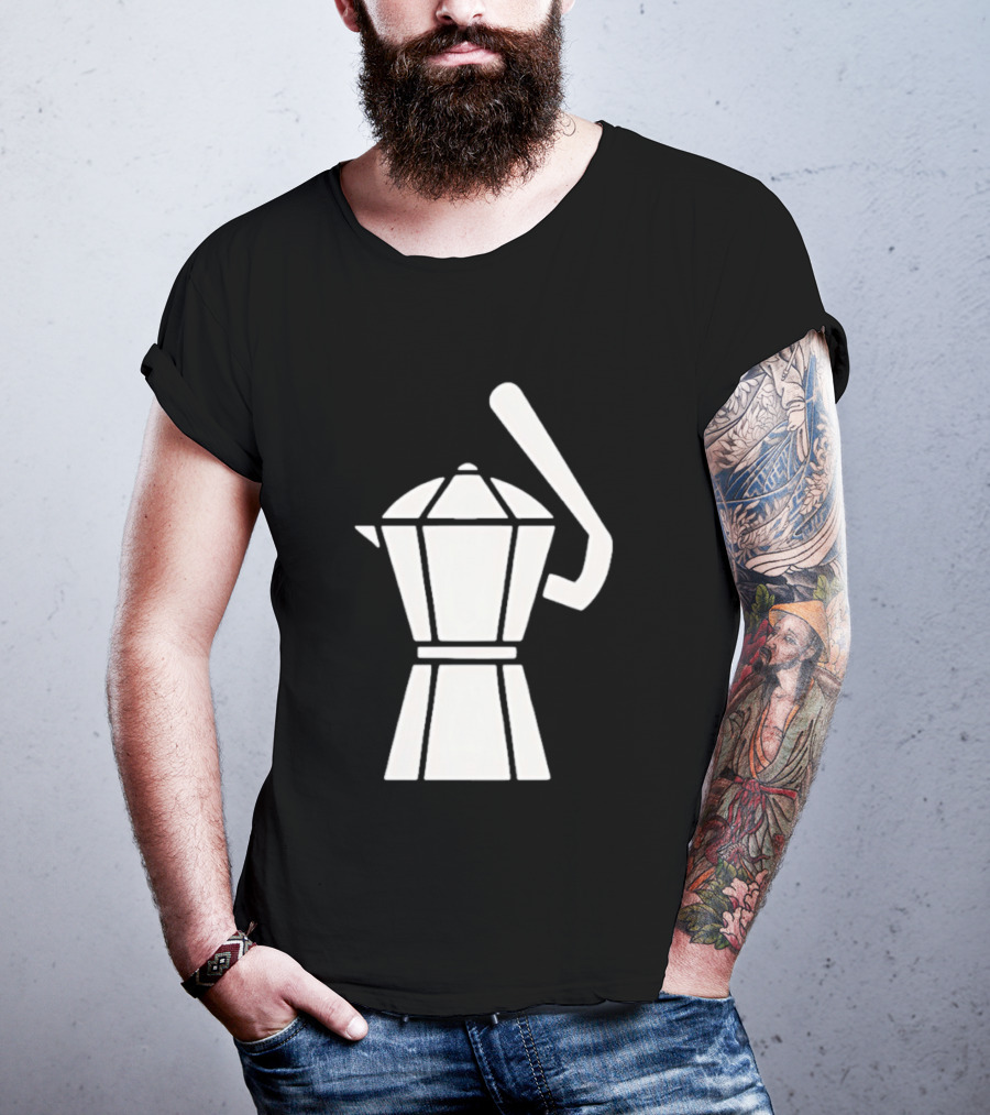 Espresso Baseball Coffee Filter Moka Pot Shape T-Shirt