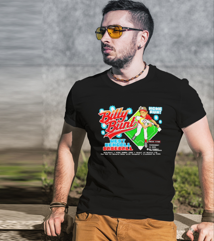 Billy Bunt West Kendall Baseball Home Run Power Star Player Action By Moorer T-Shirt