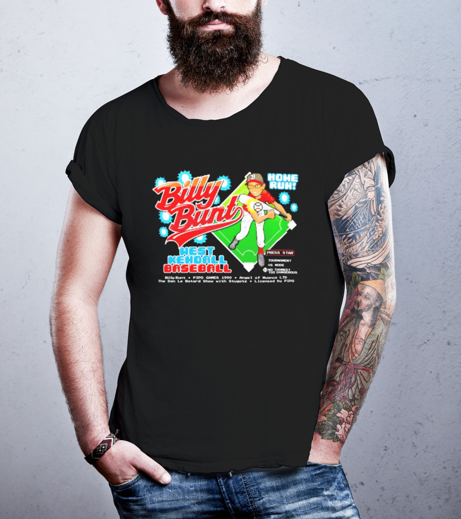 Billy Bunt West Kendall Baseball Home Run Power Star Player Action By Moorer T-Shirt