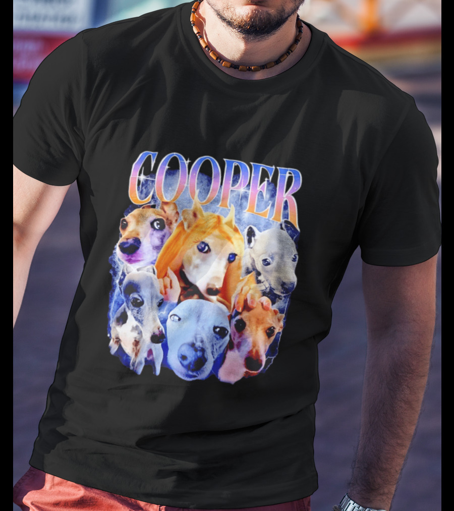 Cooper Dog Collage Colorful Lightning Effects T-Shirt