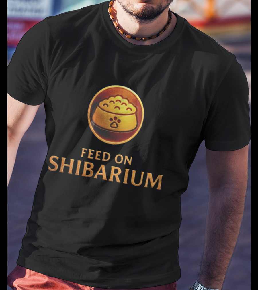 Feed On Shibarium Dog Bowl Paw Print T-Shirt
