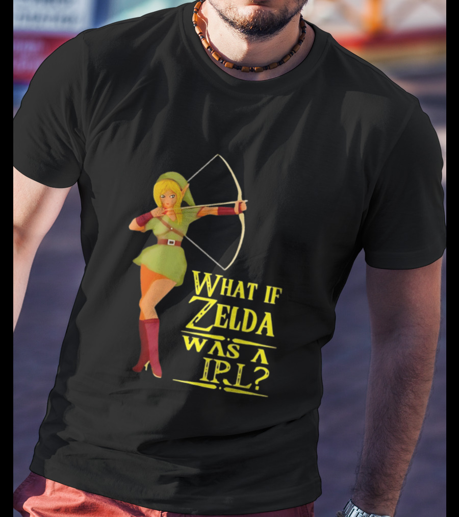 What If Zelda Was A Girl Female Elf Holding A Bow T-Shirt