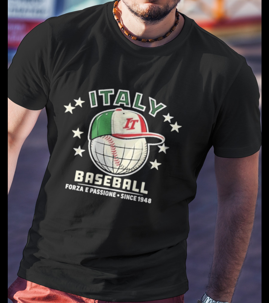 Italy Baseball Cap Forza E Passione Since 1948 Stars T-Shirt