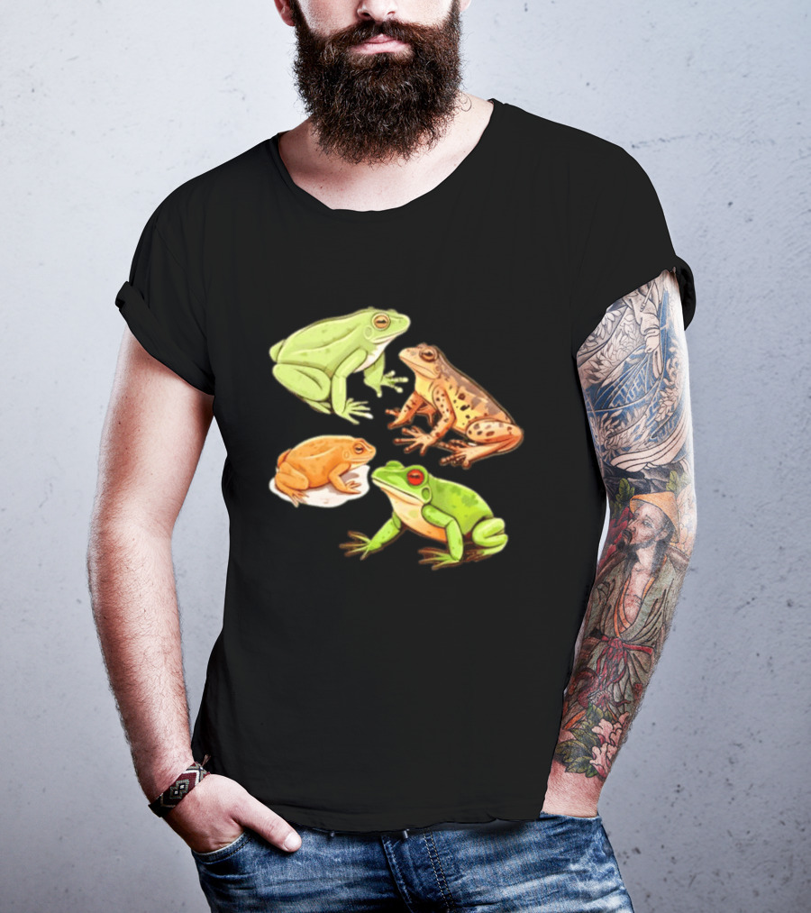 Four Spotted Frogs Vibrant Colors Variety T-Shirt