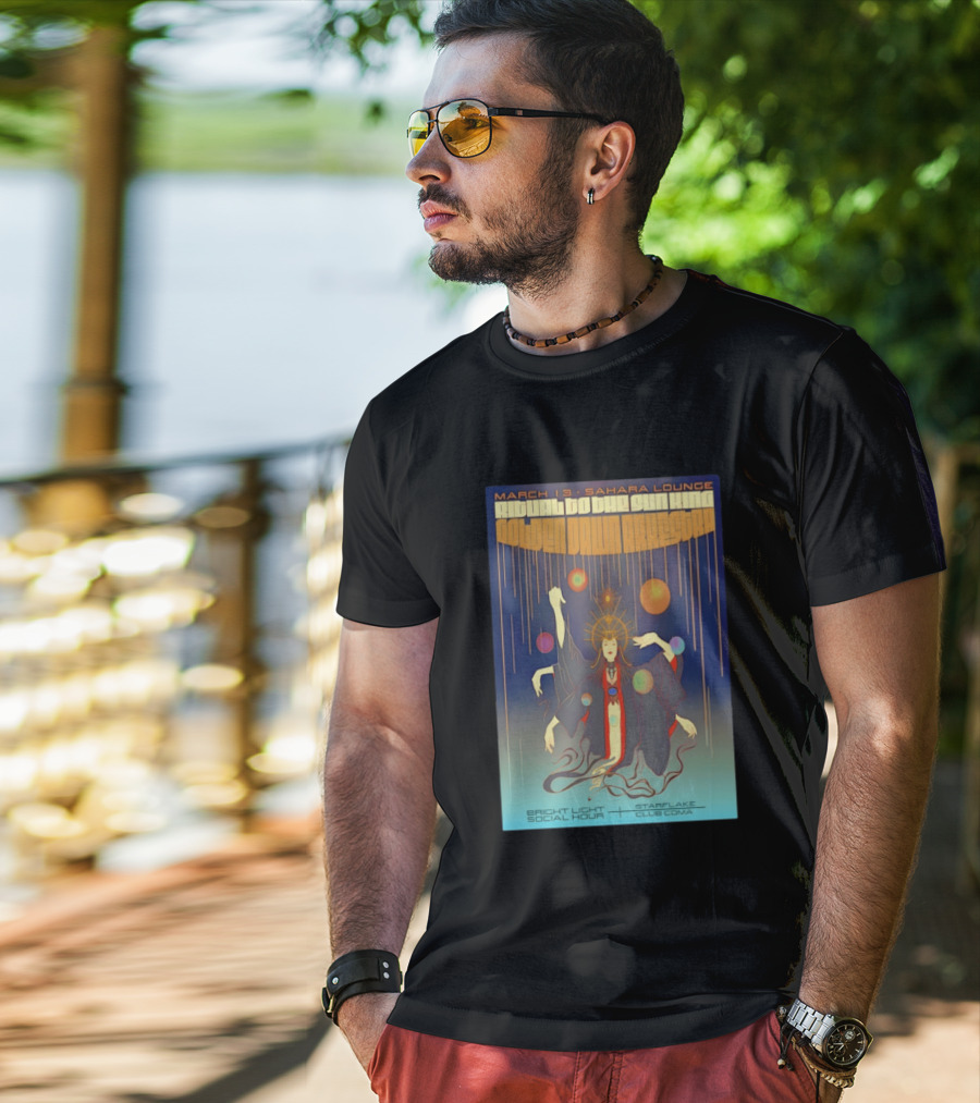 Golden Dawn Arkestra Ritual To The Sun King March 13 Sahara Lounge Bright Light Social Hour Starflake Club Coma T-Shirt