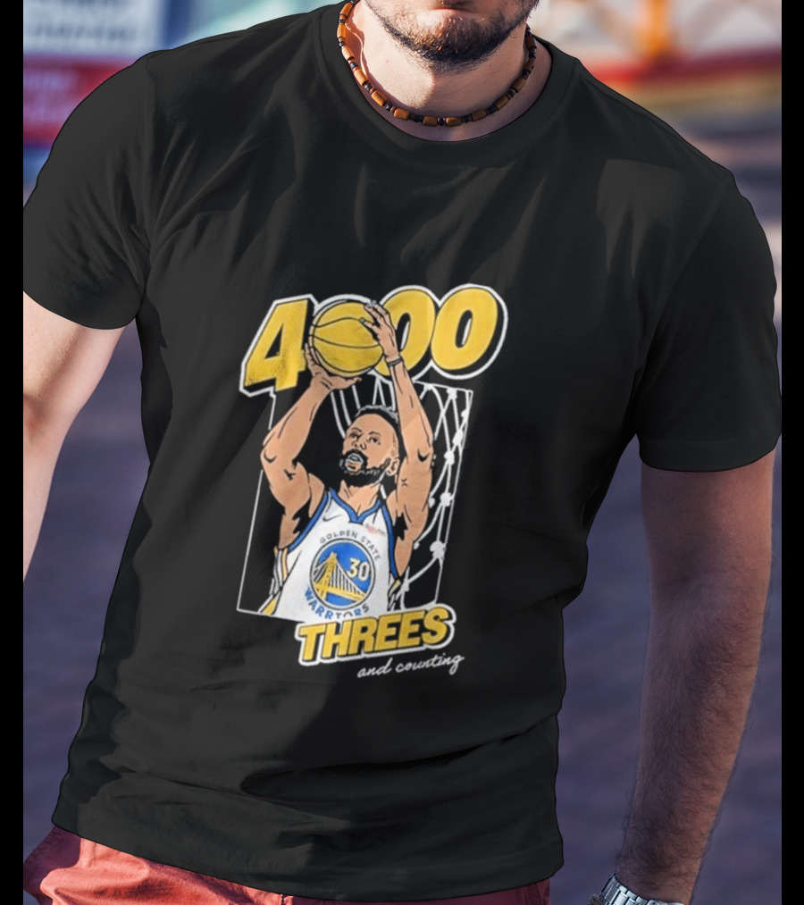 Golden State Warriors Steph Curry 4000 Threes And Counting T-Shirt