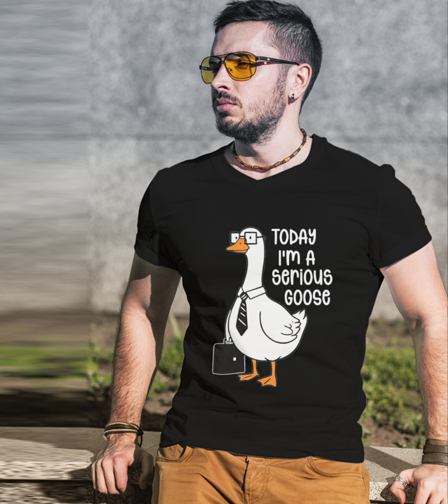 Today I'm A Serious Goose With Briefcase And Tie T-Shirt