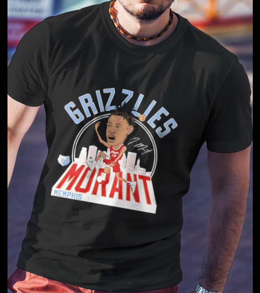 Grizzlies Morant Memphis Skyline Basketball Player T-Shirt