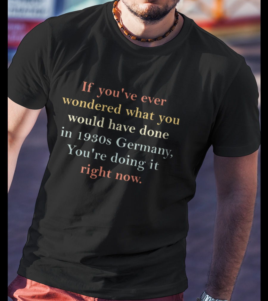 If You've Ever Wondered What You Would Have Done In 1930s Germany You're Doing It Right Now T-Shirt