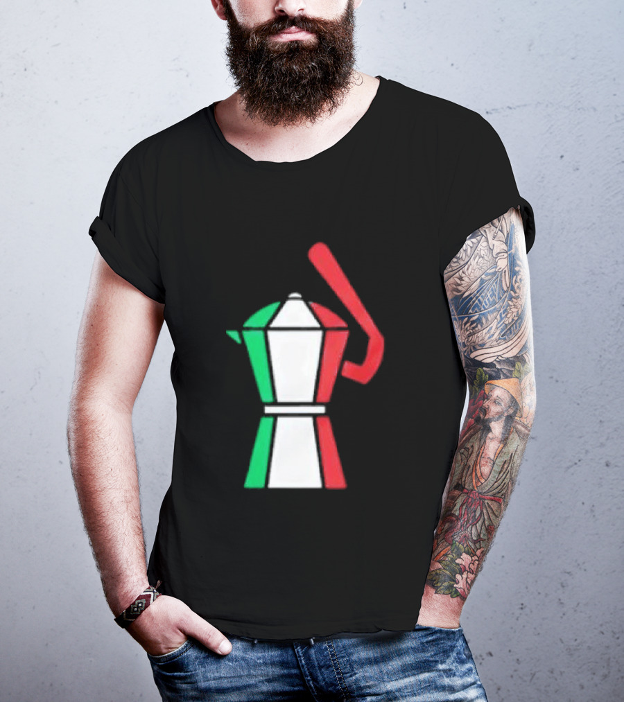 Italian Flag Moka Coffee Pot Icon Italy T-Shirt