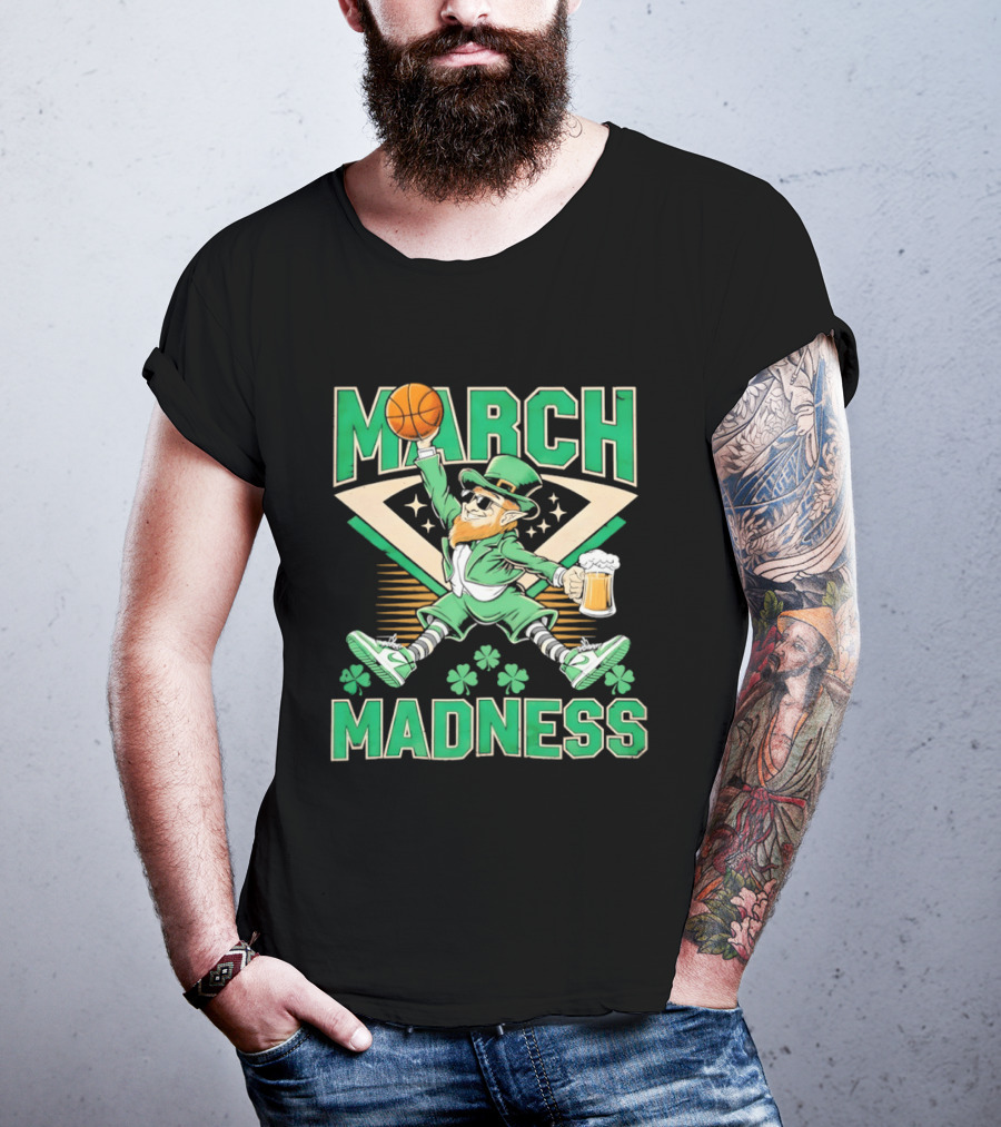 Leprechaun March Madness Basketball St. Patrick's Day Celebration T-Shirt