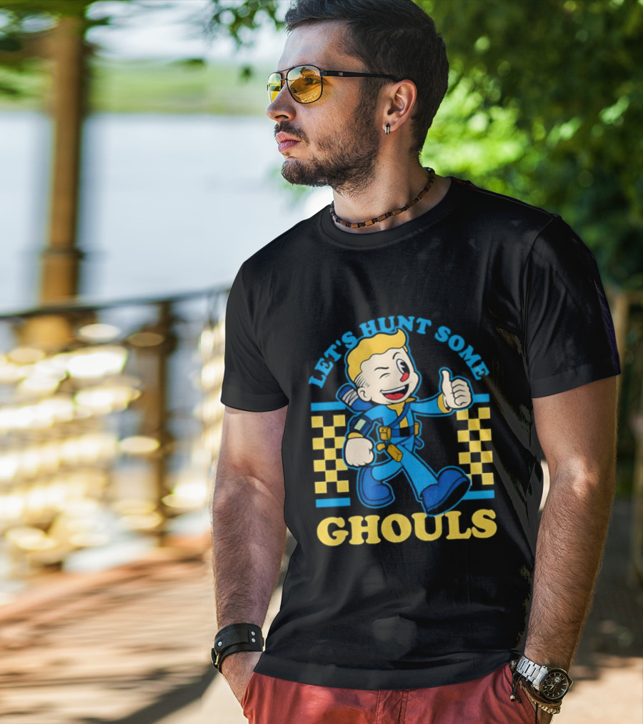 Let's Hunt Some Ghouls Vault Boy Thumbs Up Adventure T-Shirt