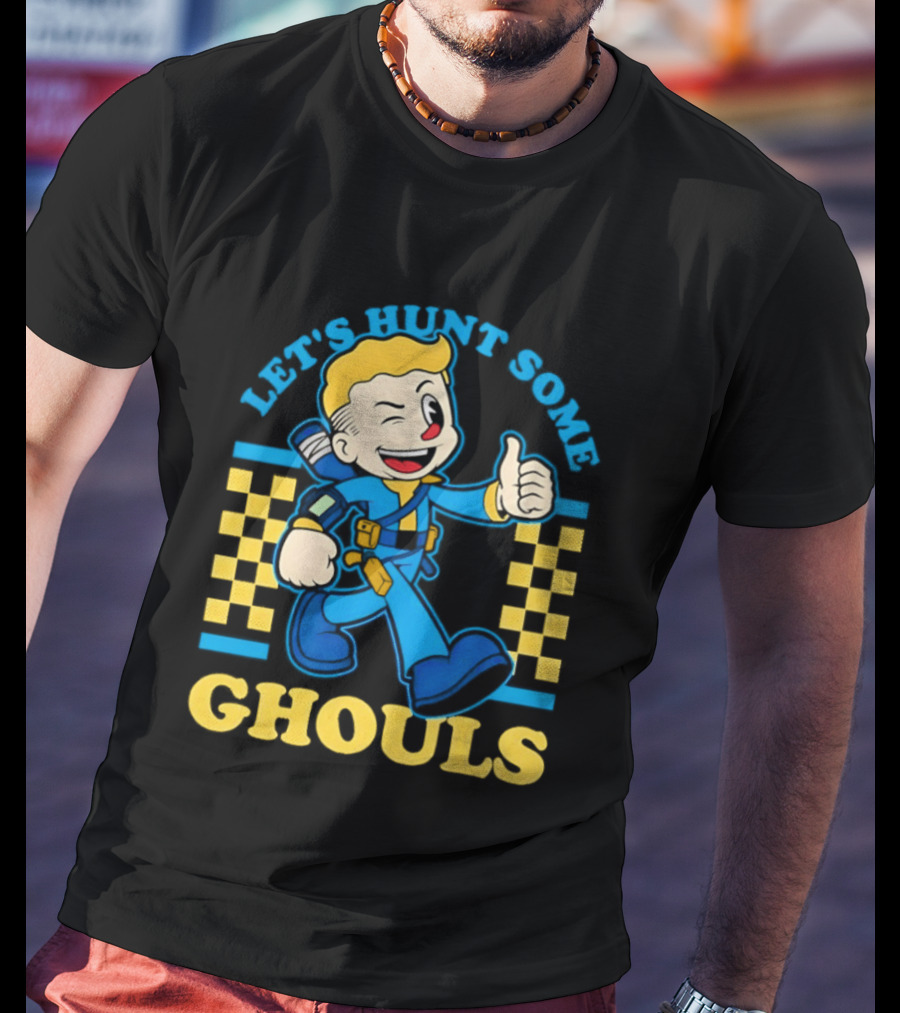 Let's Hunt Some Ghouls Vault Boy Thumbs Up Adventure T-Shirt