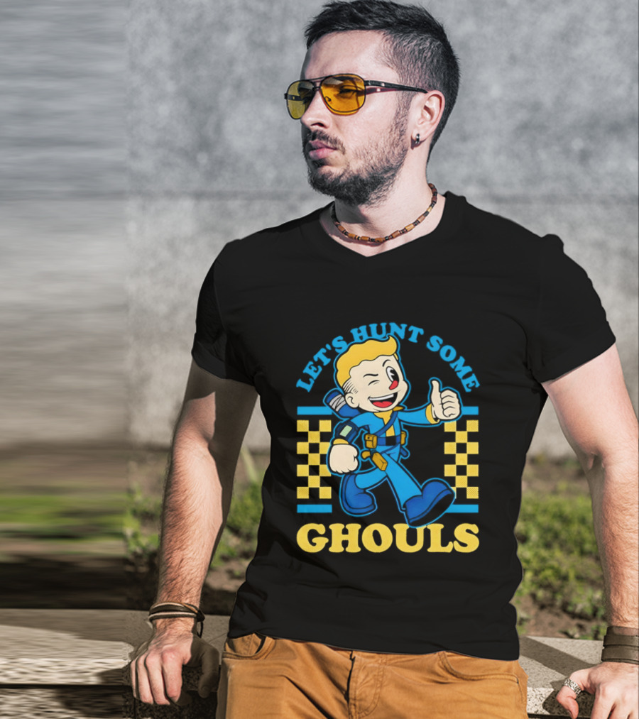 Let's Hunt Some Ghouls Vault Boy Thumbs Up Adventure T-Shirt