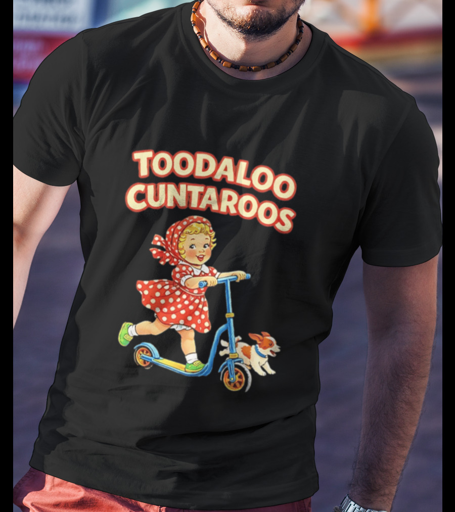Toodaloo Cuntaroos Little Girl On Scooter With Dog T-Shirt