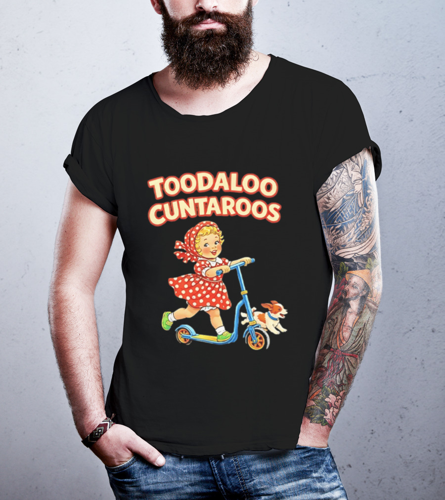 Toodaloo Cuntaroos Little Girl On Scooter With Dog T-Shirt