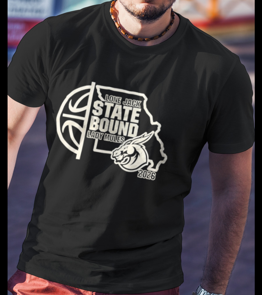 Lone Jack State Bound Lady Mules 2026 Missouri Basketball Map T-Shirt