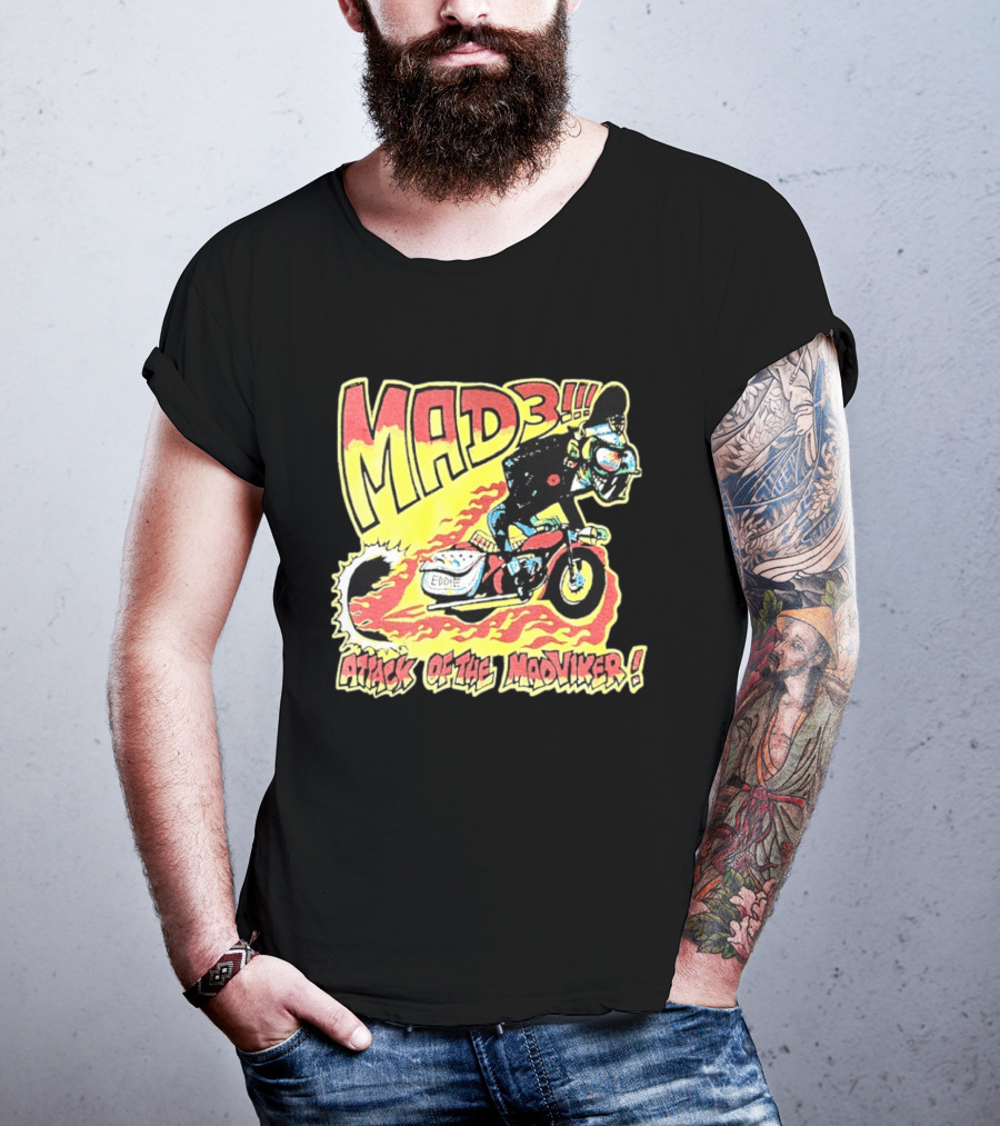 MAD 3 Attack Of The Mad Viker Eddie Biker Flame T-Shirt
