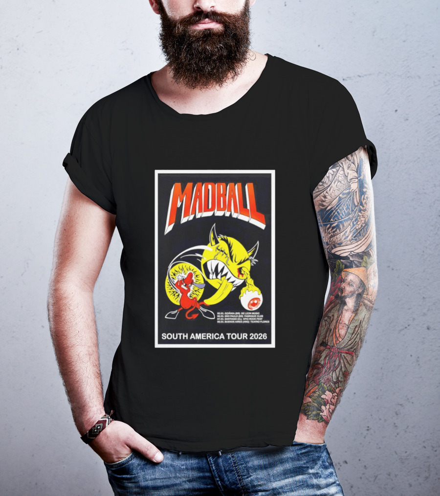 Madball South America Tour 2026 De Leon Music Sao Paulo Carioca Club Santiago Rock Fest Buenos Aires Teatro Flores T-Shirt