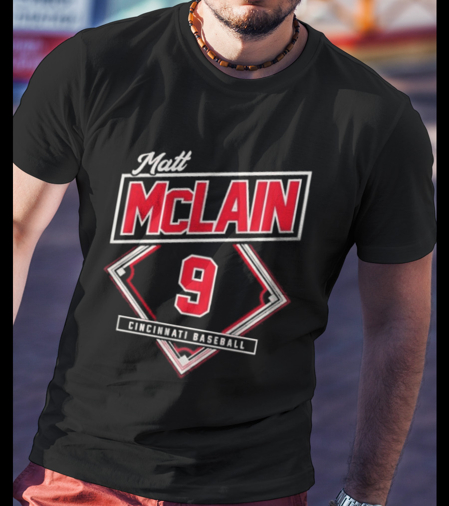 Matt McLain 9 Cincinnati Baseball Diamond T-Shirt