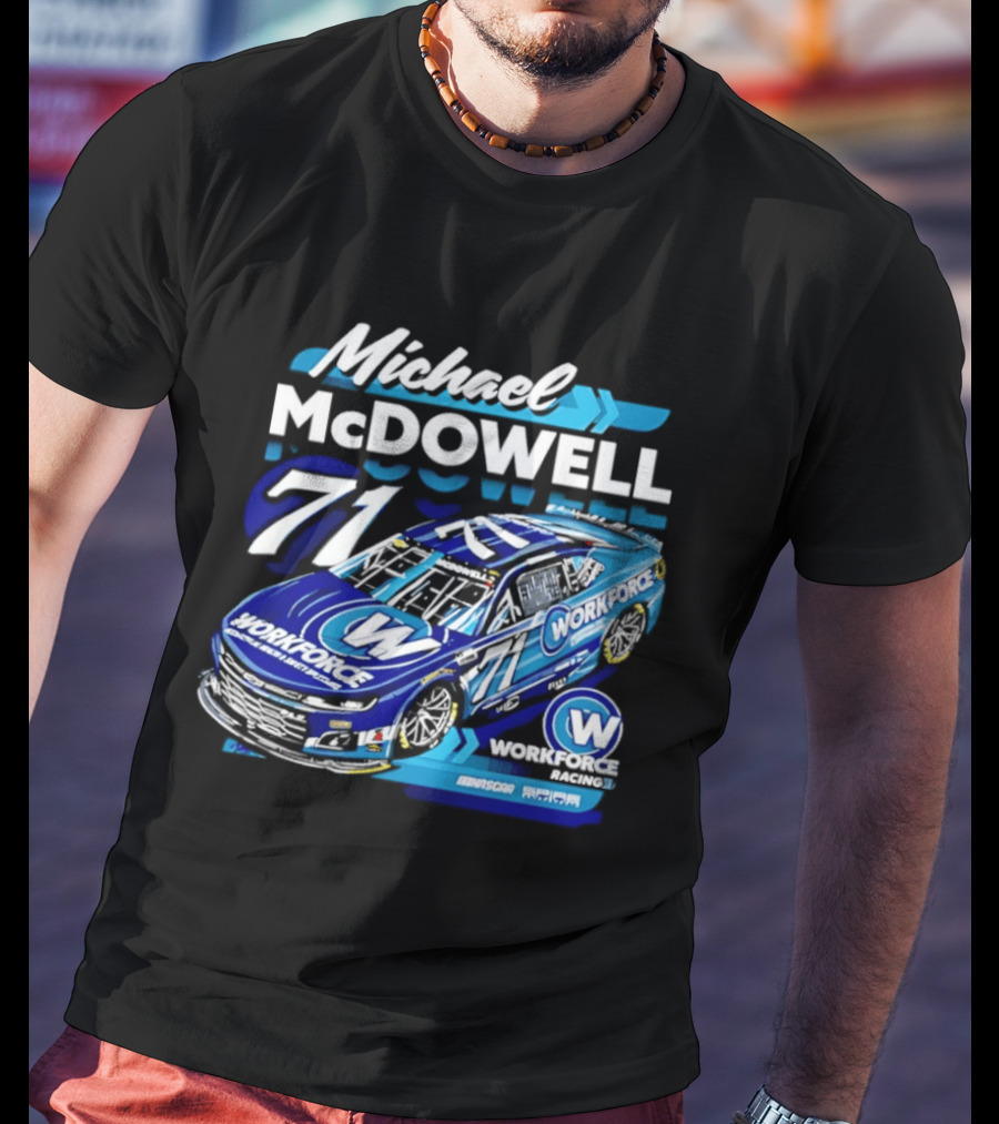 Michael McDowell 71 Workforce Racing Car NASCAR Team Racing T-Shirt