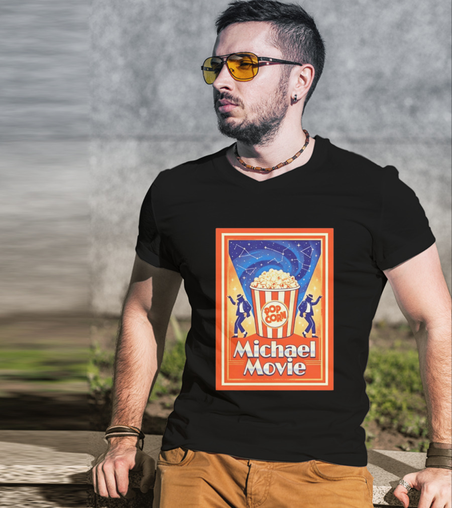 Michael Movie 2026 Popcorn Constellations Retro Dance Stars T-Shirt