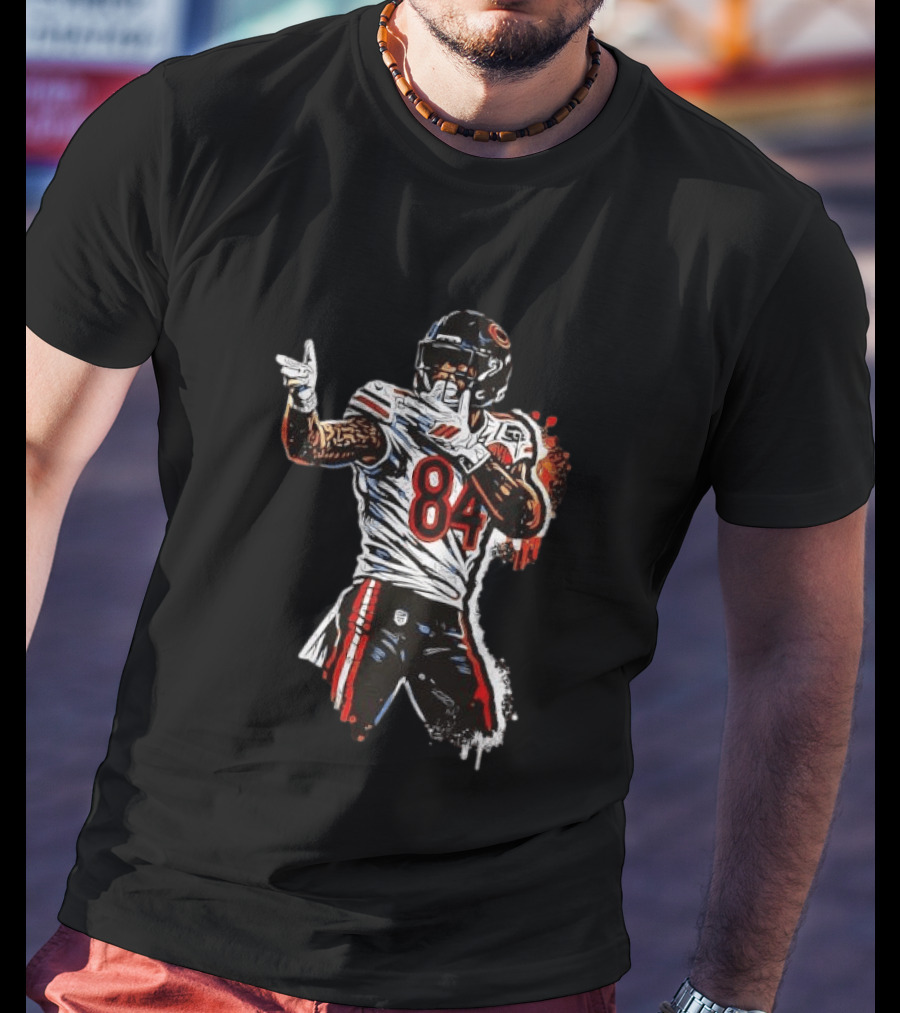 Number 84 Chicago Bears Football Player Action Pose T-Shirt
