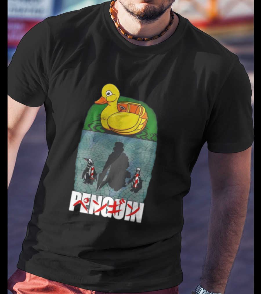Penguin Oswald Cobblepot Walking Toward Duck Akira T-Shirt