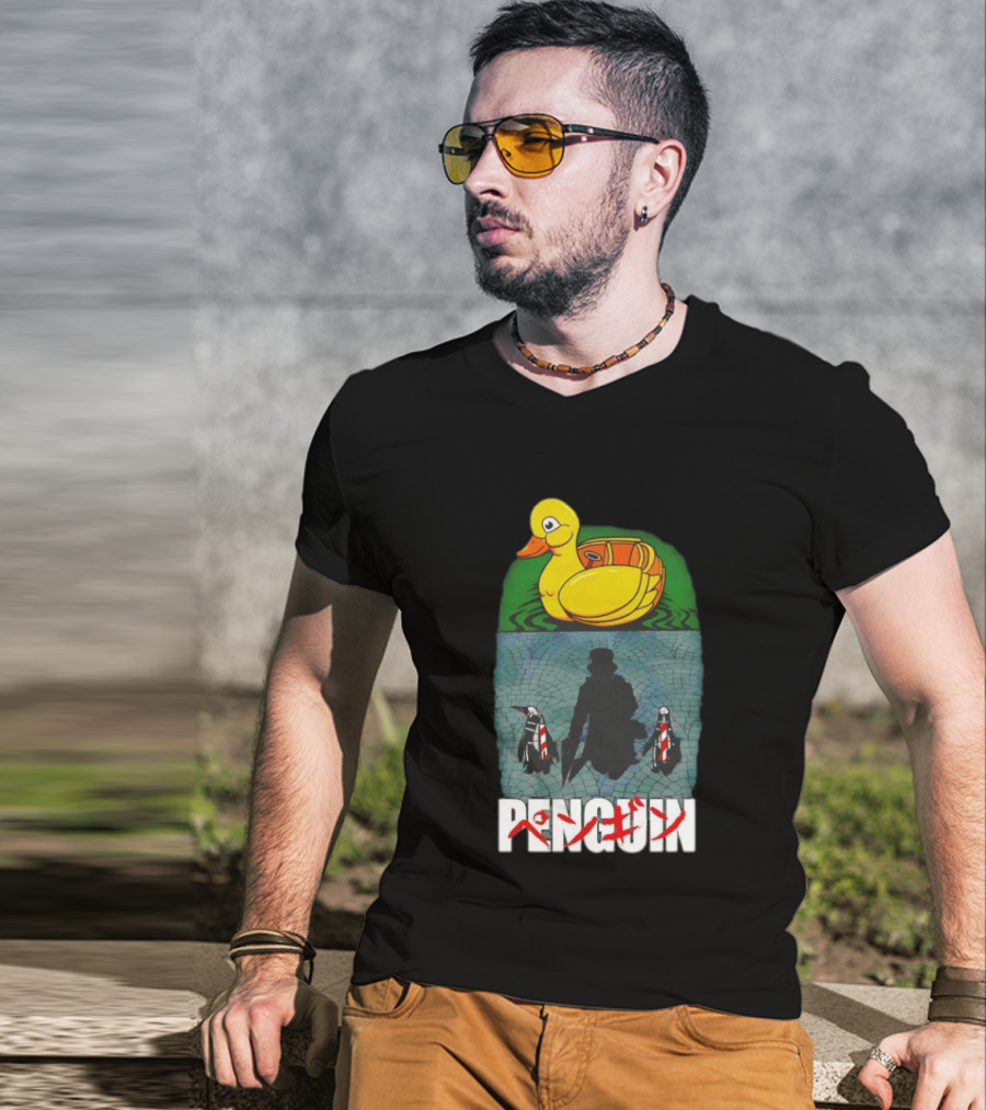 Penguin Oswald Cobblepot Walking Toward Duck Akira T-Shirt