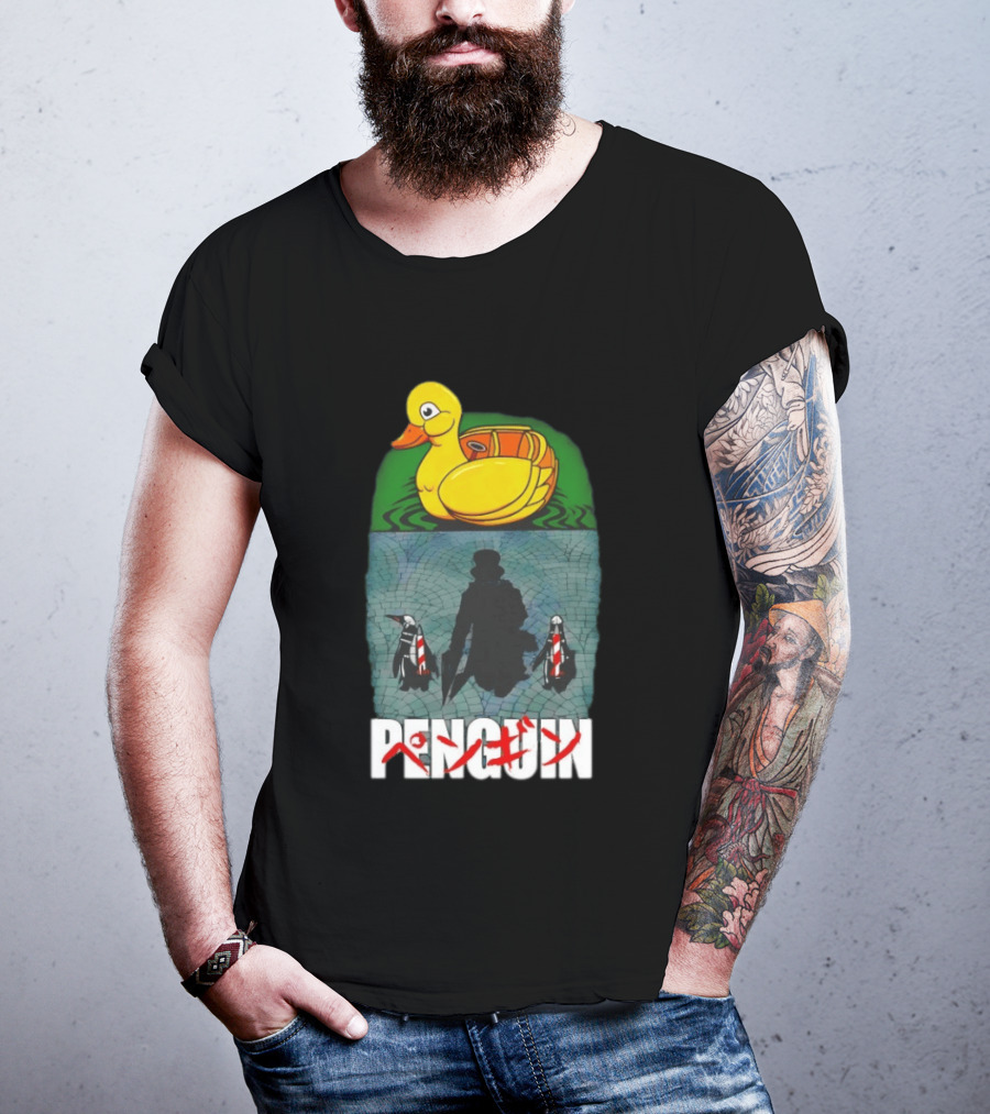 Penguin Oswald Cobblepot Walking Toward Duck Akira T-Shirt