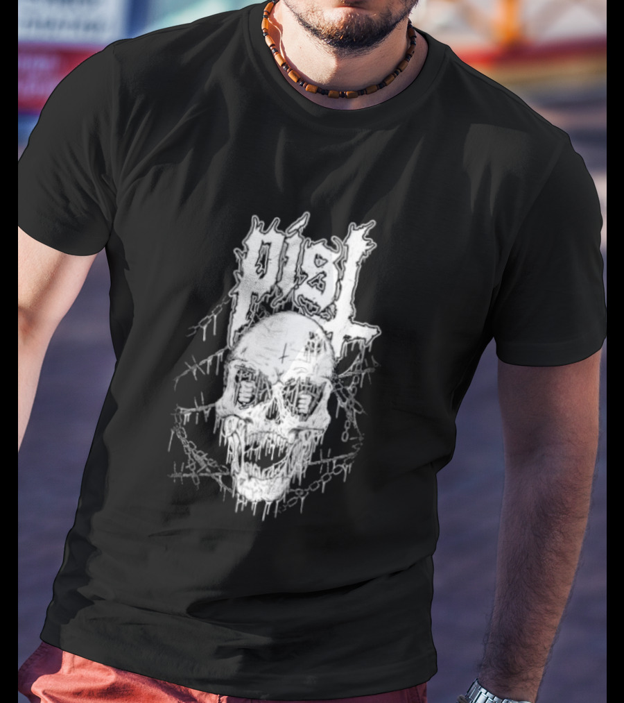 PISL Metal Skull With Dripping Branches And Chains T-Shirt