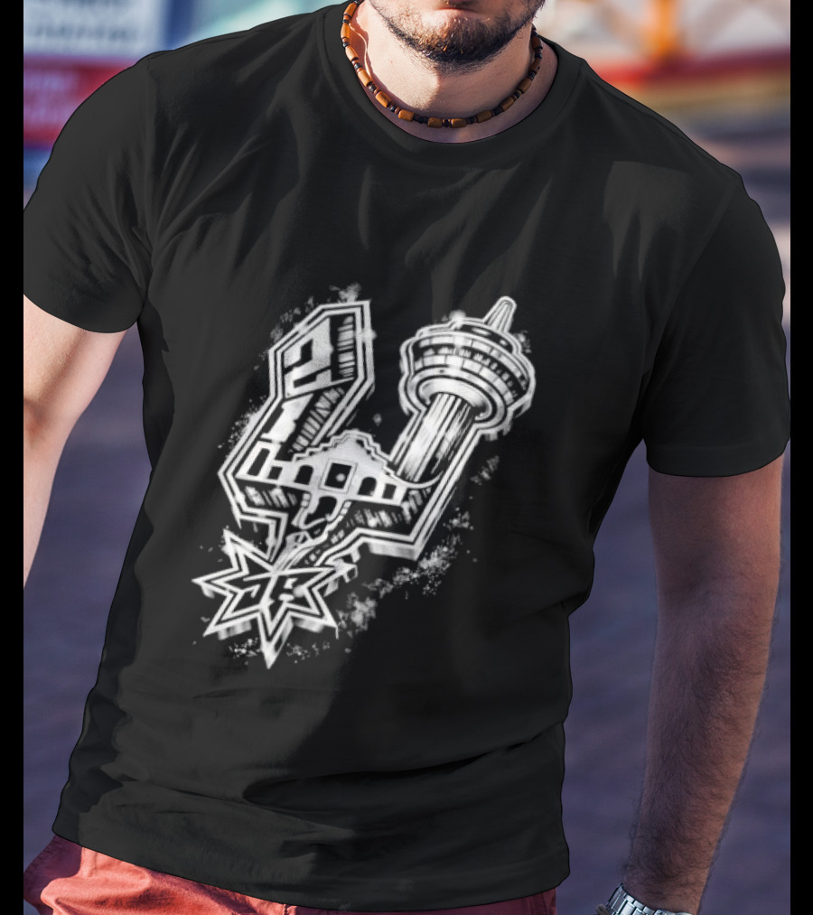 San Antonio Alamo Tower Spurs Star T-Shirt