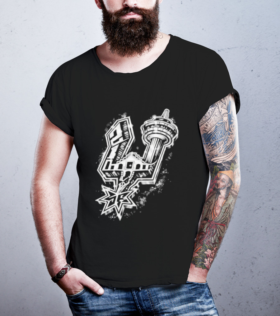 San Antonio Alamo Tower Spurs Star T-Shirt