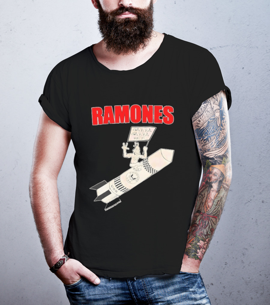 Ramones Gabba Gabba Hey USS Rocket Cartoon T-Shirt