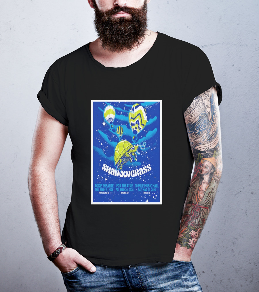 Shadowgrass Colorado 2026 Tour Aggie Theatre Fox Theatre 10 Mile Music Hall T-Shirt