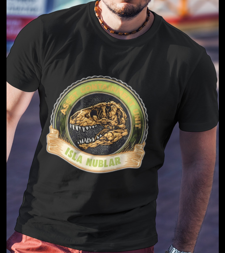 Asset Containment Unit Isla Nublar Skull Head Jura Park T-Shirt