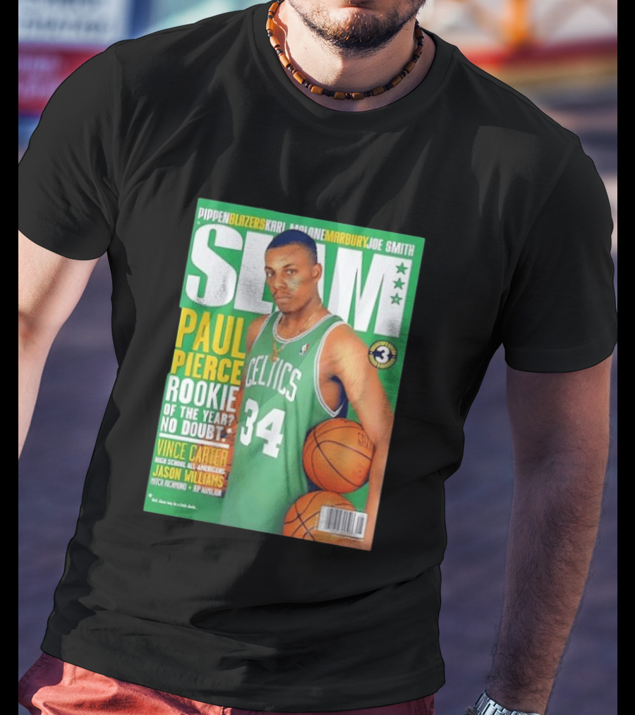 SLAM Paul Pierce Rookie Of The Year Celtics Vince Carter NBA Basketball Magazine Cover T-Shirt
