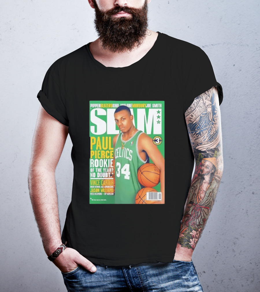 SLAM Paul Pierce Rookie Of The Year Celtics Vince Carter NBA Basketball Magazine Cover T-Shirt
