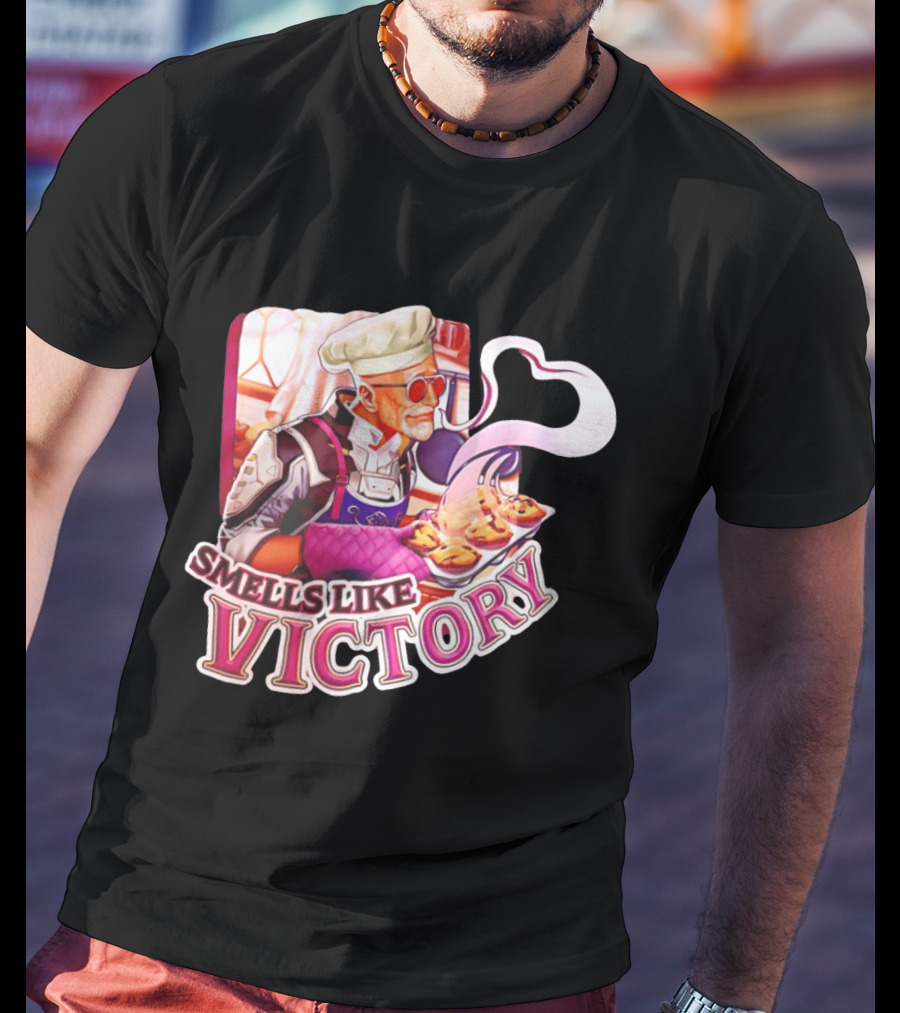 Smells Like Victory Chef Holding Tray Of Freshly Baked Pies In Futuristic Kitchen T-Shirt