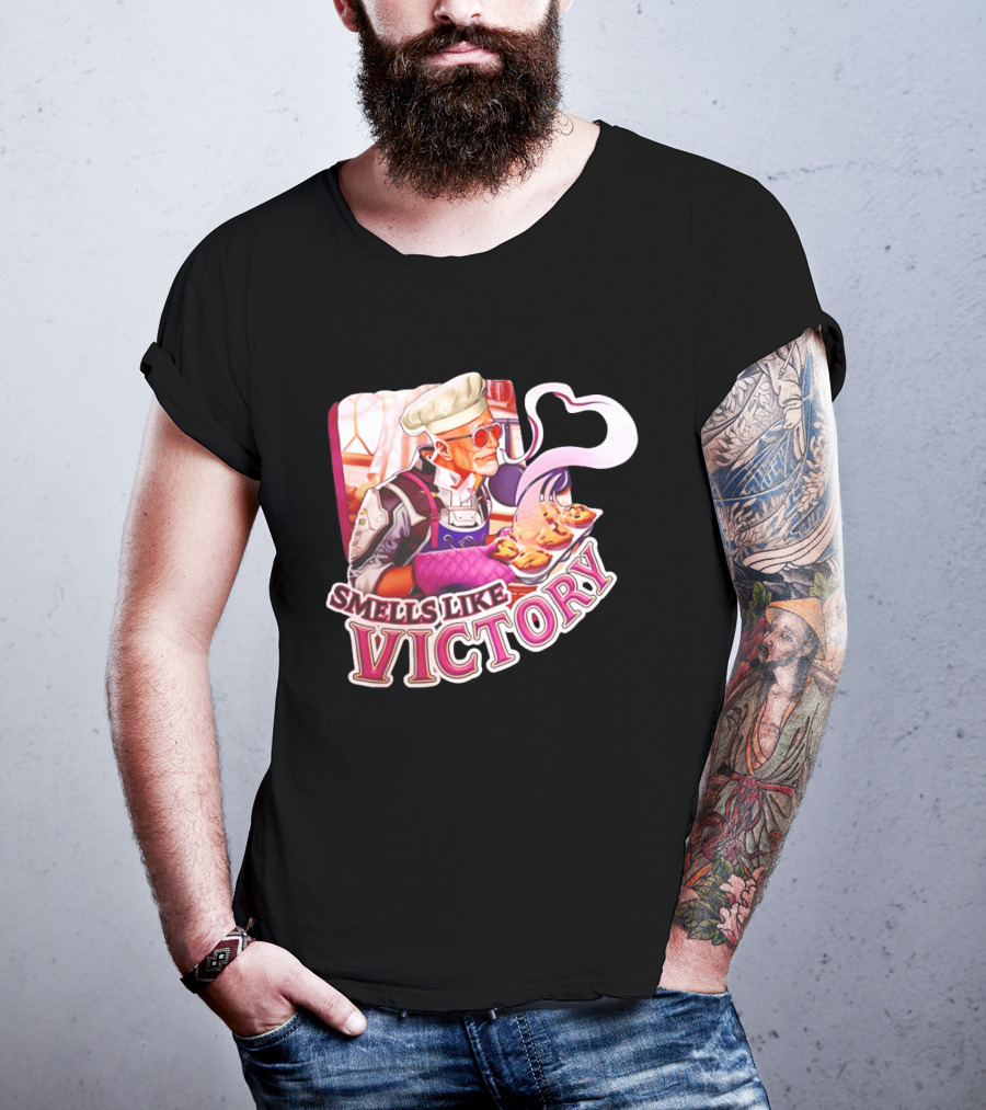 Smells Like Victory Chef Holding Tray Of Freshly Baked Pies In Futuristic Kitchen T-Shirt