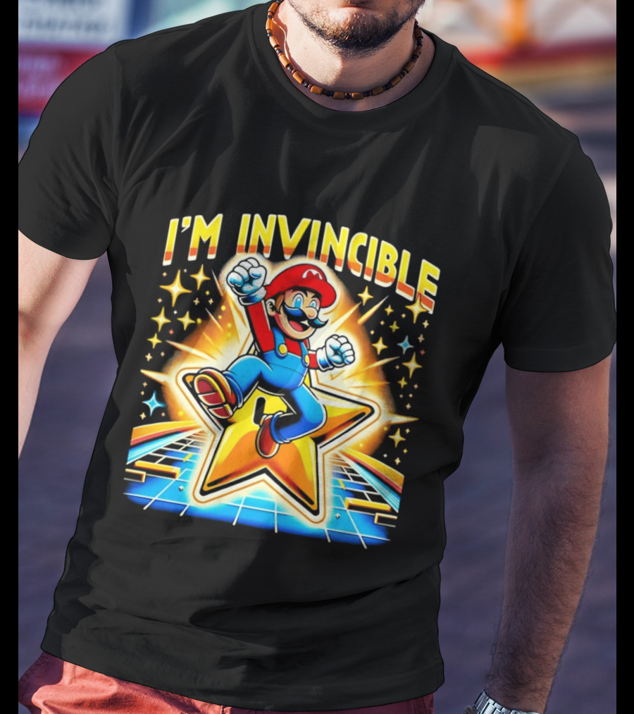 Super Mario I'm Invincible Star Power Jump T-Shirt