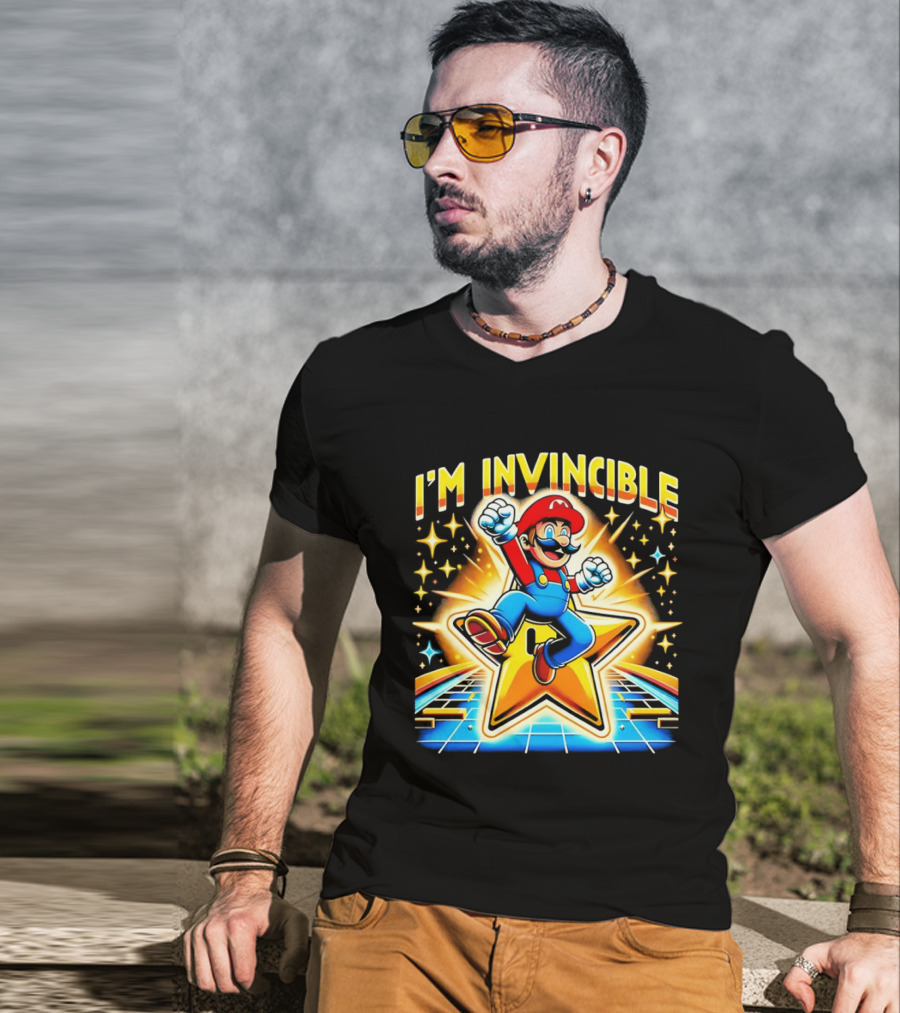 Super Mario I'm Invincible Star Power Jump T-Shirt